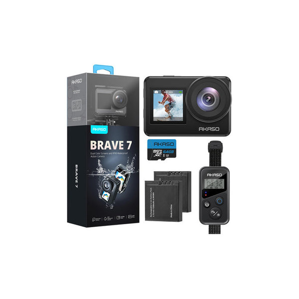 Akaso Brave 7 Cámara De Acción 4k30fps Con Microsdxc 64gb Resistente Al Agua