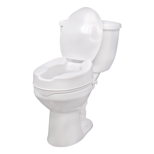 Asiento De Inodoro Elevado Drive Medical Con Bloqueo Y Tapa 4 Pulgadas