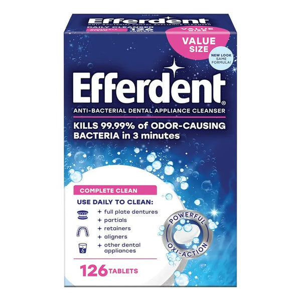 Efferdent Tabletas Limpiadoras 126 Und Dentaduras Frescura