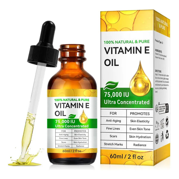 Aceite Natural Vitamina E 75000 Ui Para Piel Hidratante Antiarrugas