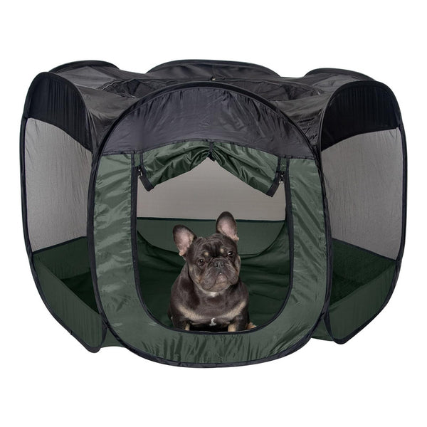 Corral Para Mascotas Talla L Hunter Green Espacio Segura Comodidad Exterior Interior