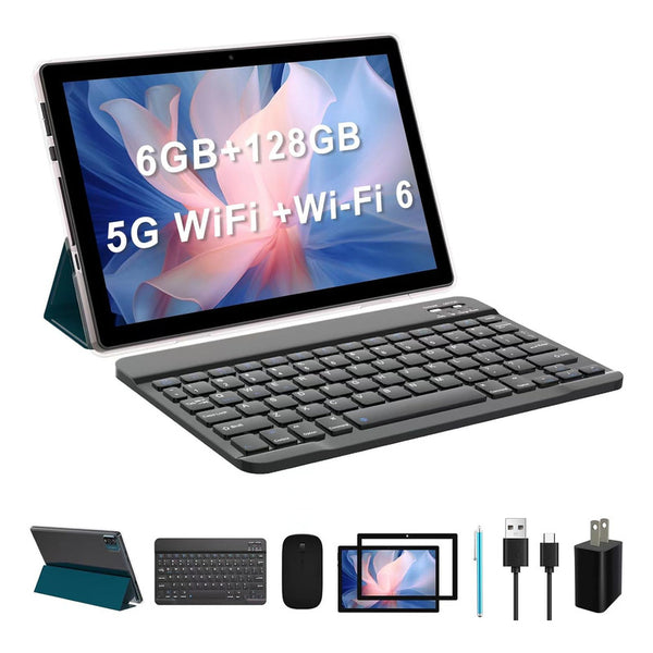 Tablet 10 Pulgadas 2 En 1 Teclado Mouse Funda 6GB RAM 128GB