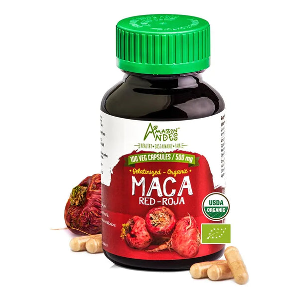 Cápsulas De Raíz De Maca Roja 100 Piezas 500 Mg Orgánicas Us