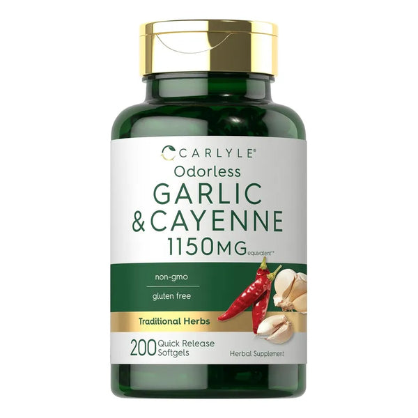 Ajo Inodoro Pimienta De Cayena Carlyle Suplemento 200 Capsulas
