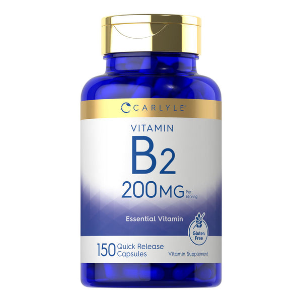 Vitamina B-2 Riboflavina 200 Mg 150 Cápsulas Suplemento Esencial