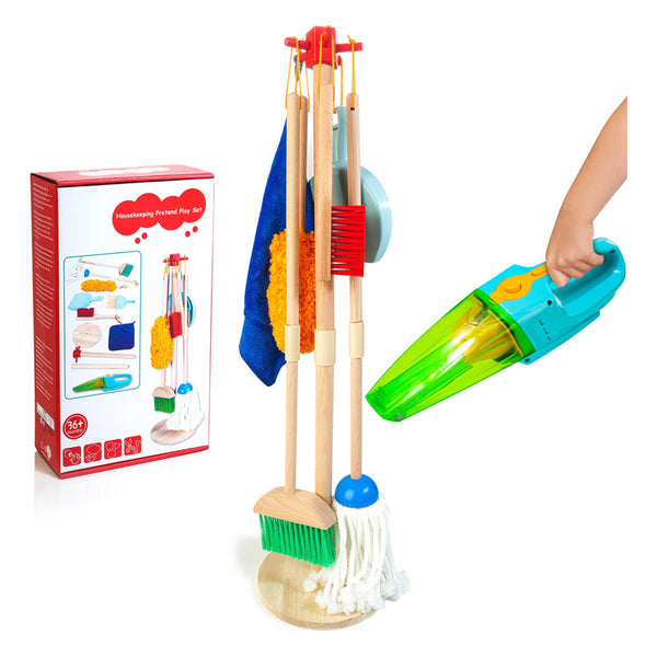 Set De Limpieza Hellowood Kids Con Aspiradora Eléctrica Juguete Educativo