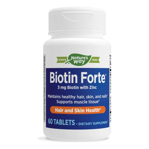 Biotina Forte Con Zinc Nature's Way Suplemento Para Cabello Y Piel Saludables