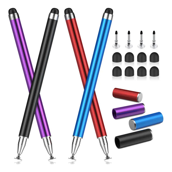 Paquete De 4 Lapices Capacitivos 2 En 1 Para Pantallas Alta Precisión