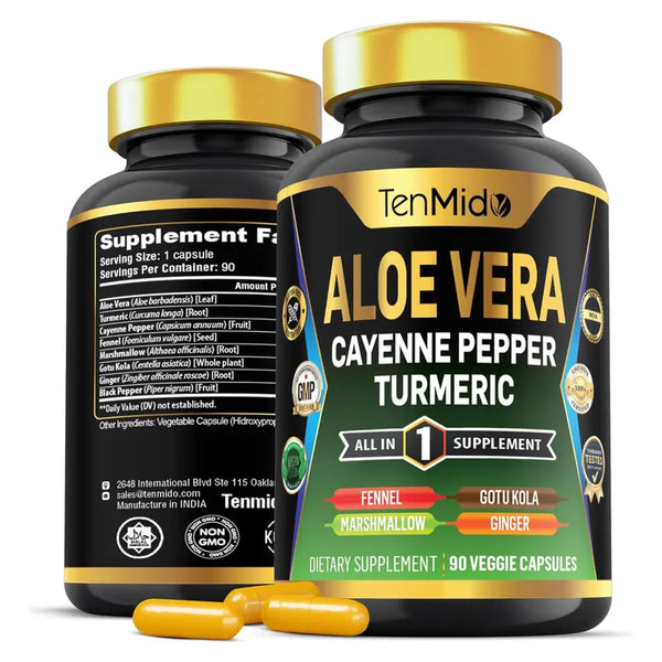 Capsulas Aloe Vera Curcuma Cayena Salud Natural 3 Meses