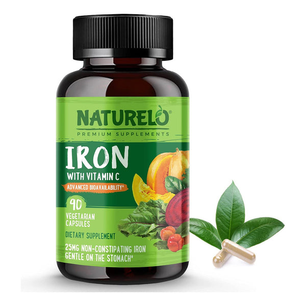 Suplemento Vegano De Hierro Naturelo Con Vitamina C 90 Caps Mujeres