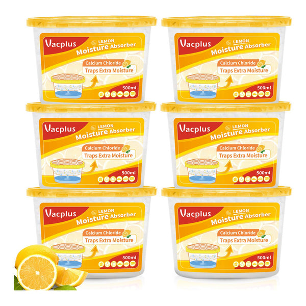 Deshumidificador Vacplus Pack De 6 Absorbente De Humedad Con Aroma A Limón