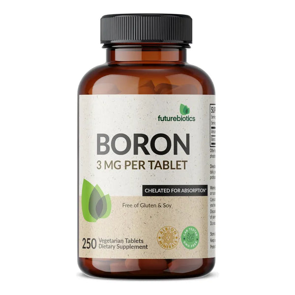 Boro Quelado 3 Mg 250 Tabletas Veganas Para Huesos Fuertes