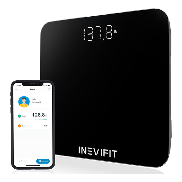 Bascula Bano Inteligente Inevifit Bluetooth Mediciones Precisos Hast 400 Libras