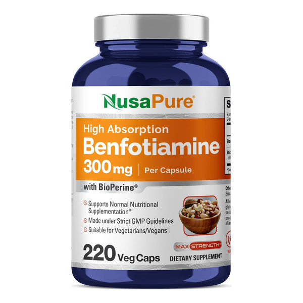 Benfotiamina 300mg Apoyo Azucar En Sangre Sin Gluten 180 Capsulas