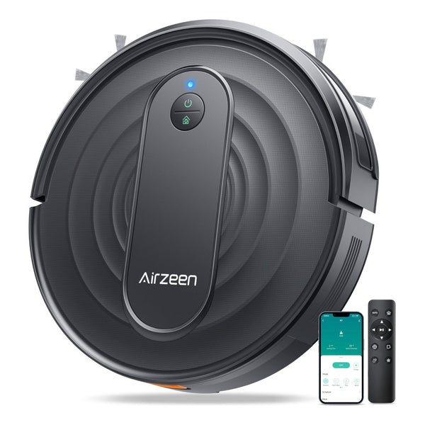 Robot Aspirador Airzeen R7 3000pa Negro Succión Mascotas Suelos Duros