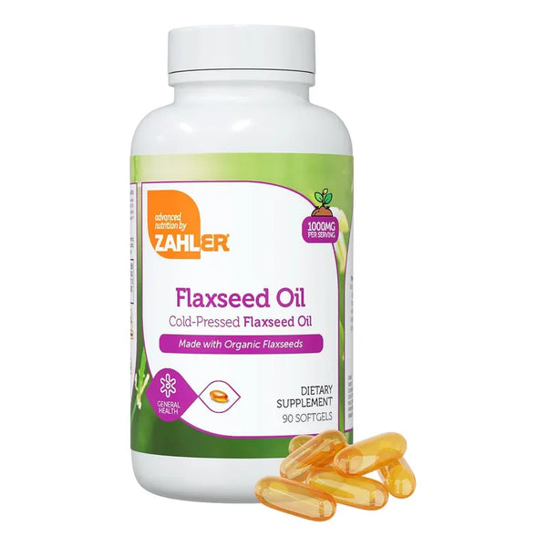 Aceite De Lino Zahler 1000 Mg Suplemento Omega 3 Natural Vegano