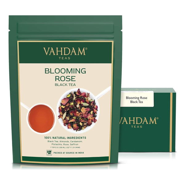 Vahdam Blooming Rose Tea Té Negro con Rosa y Especias 200 Gramos Envío Gratis