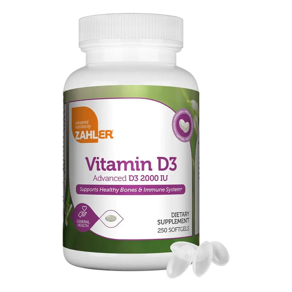 Capsulas Blandas De Vitamina D3 2000 UI Suplemento Diario Para Soporte Inmunológico Y Oseo