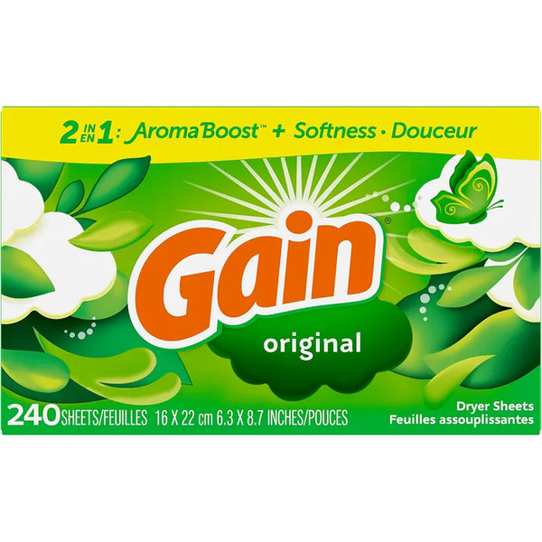 Hojas De Secadora Suavizantes Gain Aroma Original 240 Unidades