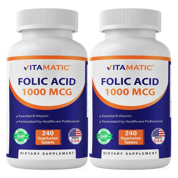Acido Folico 1000 Mcg Tabletas Naturales Soporte Prenatal Y Cardiaco