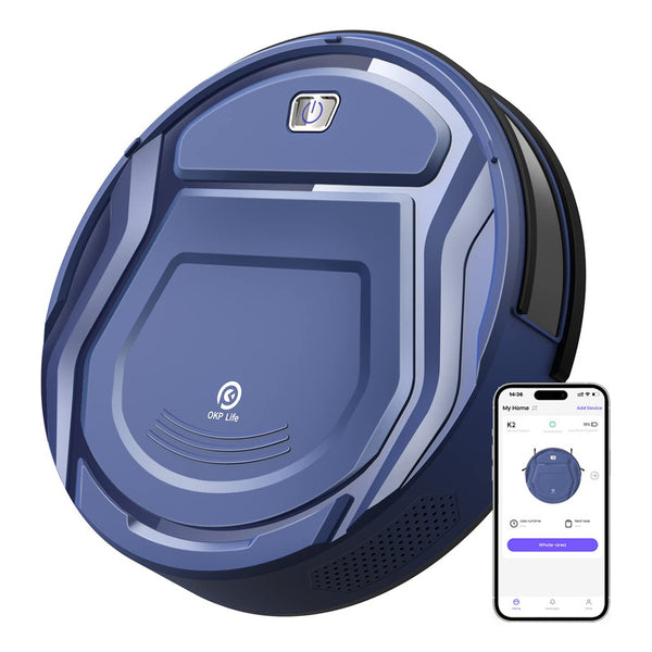 Robot Aspirador Okp Con Wi-Fi Y Alexa Ideal Suelos Y Alfombras