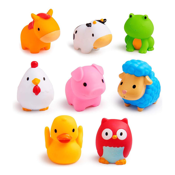 Set X 8 Animalitos Munchkin Juguete Baño Bañera Bebe Granj