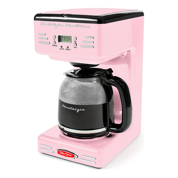 Cafetera Nostalgia Retro Para 12 Vasos Rosa Despierta Con Estilo Y Nostalgia
