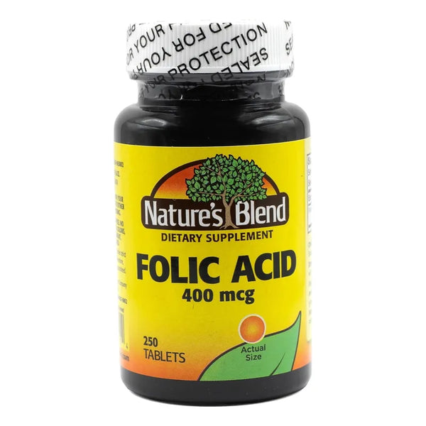 Acido Folico 400 Mcg 250 Tabletas Nature's Blend Para Tu Bienestar