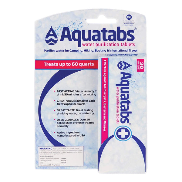 Tabletas De Purificación De Agua Aquatabs 49 Mg 30 Purificador Natural Seguro