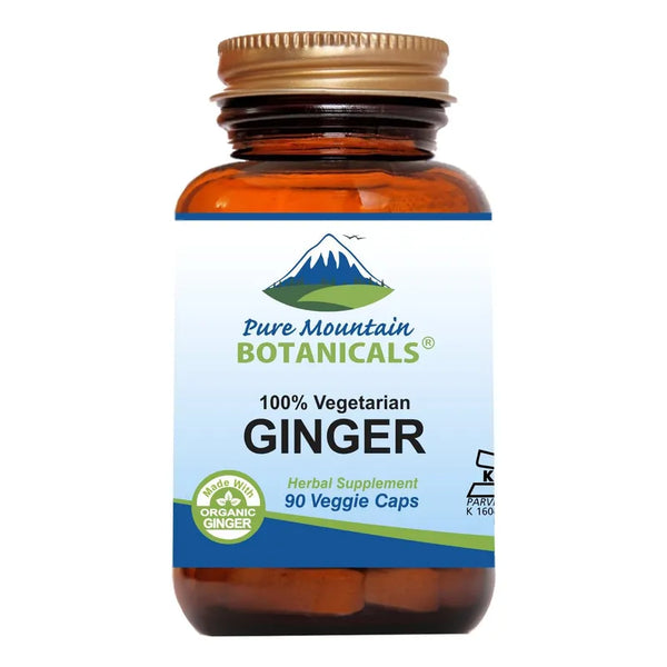 Capsulas De Jengibre Organico 1000 Mg Kosher Vegano Pure Mountain Botanicals