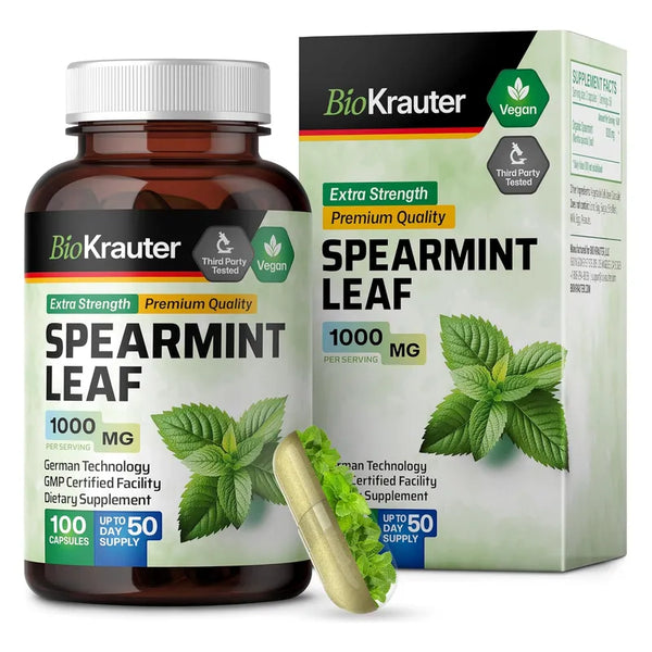 Capsulas De Menta Verde 1000mg 100 Unidades Apoyo Digestivo Y Respiratorio