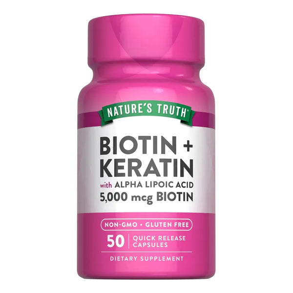 Biotina 5000 Mcg Con Queratina Y Ácido Alfa Lipoico Suplemento De Belleza