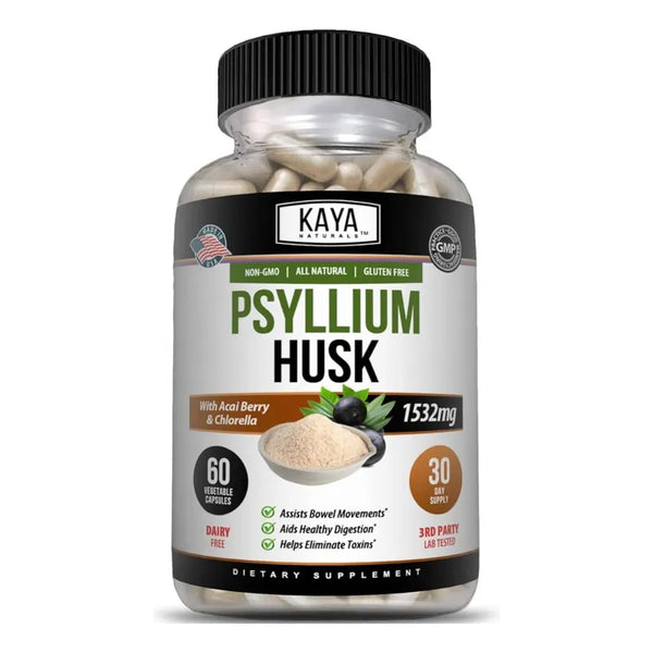 Capsulas Kaya Naturals Psyllium Suplemento De Fibra Salud Digestiva