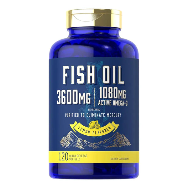 Aceite De Pescado Con 1080 Mg Omega 3 3600 Mg 120 Cápsulas