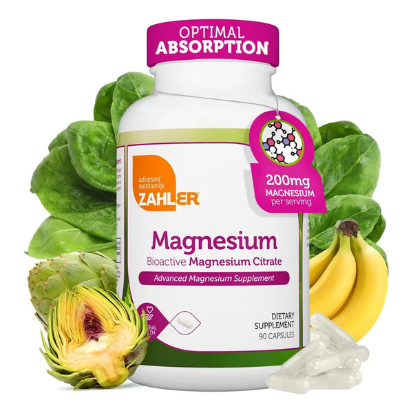 Capsulas De Magnesio Zahler 200 Mg 90 Unidades Facil De Tragar