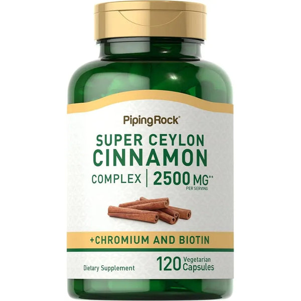 Capsulas Canela De Ceilan 2500 Mg Con Cromo Y Biotina 120 Unidades