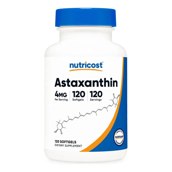 Astaxantina 4 Mg 120 Cápsulas Nutricost Para Salud Óptima Y Energía Natural