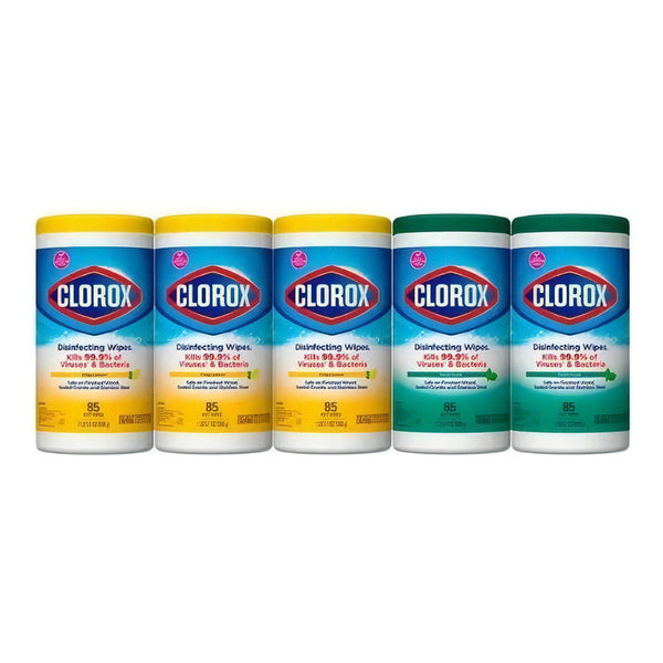 Toallitas Desinfectantes Clorox 5 Botes 85 Pzas Poder De Limpieza Segura