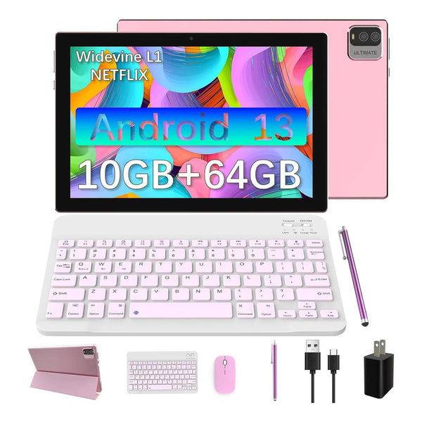 Tableta 2 En 1 Android 13 De 10 Pulgadas Con Teclado Y Gran Almacenamiento