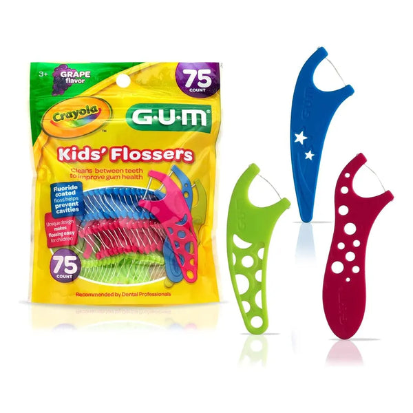 Seda Dental Gum Kids Flossers Niños 75 Unidades Con Sabor A Uva