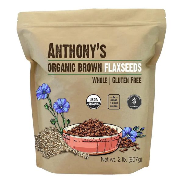 Anthony's Semilla De Lino Marrón Orgánica 2 Libras Sin Gluten Vegana