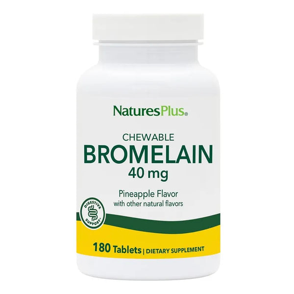 Bromelina Masticable 40 Mg Enzima Natural Natures Plus 180 Tabletas