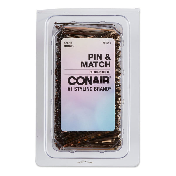 Horquillas De Fijación Segura Conair Caja 500 Color Marrón Peinado Permanente
