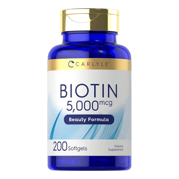 Capsulas Blandas De Biotina 5000 Mcg Para Cabello Piel Y Uñas