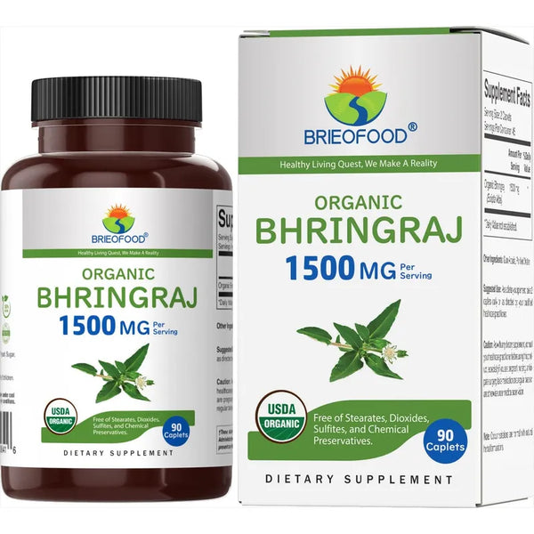 Bhringraj Orgánico 1500 Mg 90 Tabletas Vegetariano Energía Sin Gluten