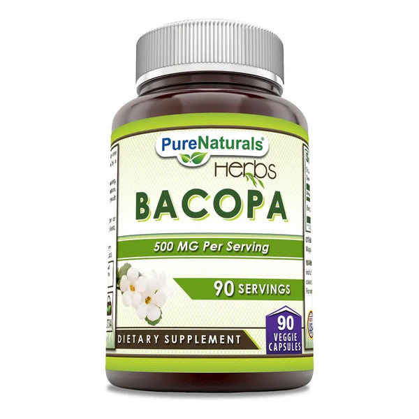 Bacopa 500 Mg 90 Cápsulas Vegetales Pure Naturals Enfoque Mental