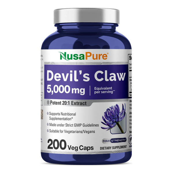 Capsulas De Garra De Diablo 5000 Mg Suplemento Herbario Vegano