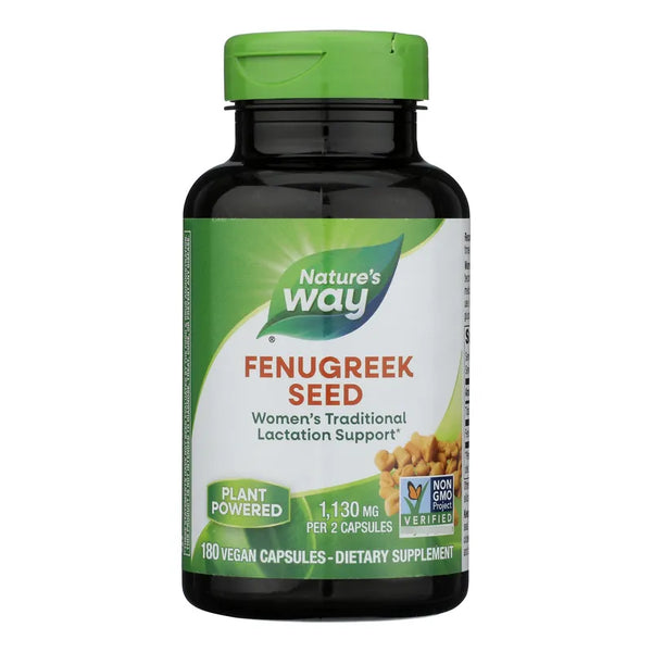 Natures Way Semilla De Alholva 180 Cápsulas 500 Mg Mejora Vitalidad Y Salud Digestiva