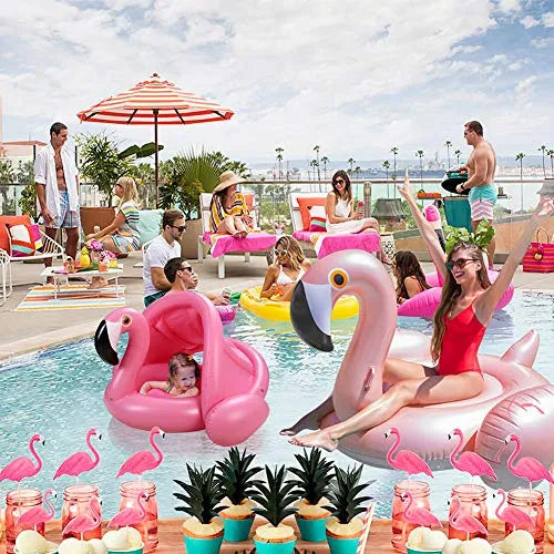 Iefoah Flotador De La Piscina Para Bebés Con Dosel, Flamenco - Imagen 2