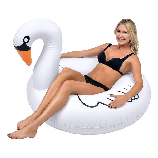 Flotador Inflable GoFloats Cisne Para Piscina 45 Pulgadas Con Válvula Rápida